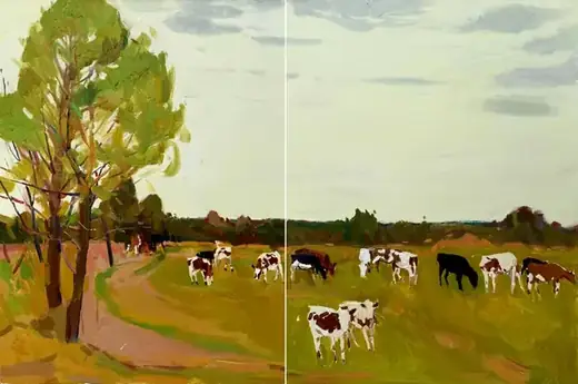 《牛群》 80×120cm · 布面油画 · 2026